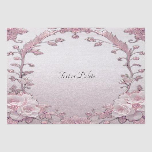 Papier de soie floral rose unique (Recto)