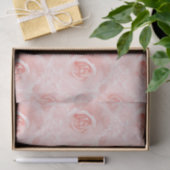 Papier de soie floral Roses rose pâle aquarelle (Cadeau)