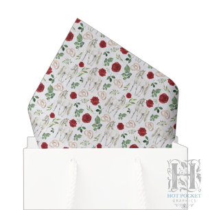 Papier de soie floral rustique équestre rouge