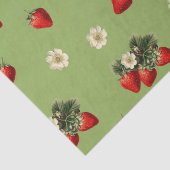 Papier de soie fraise sur vert mousse (Détail)