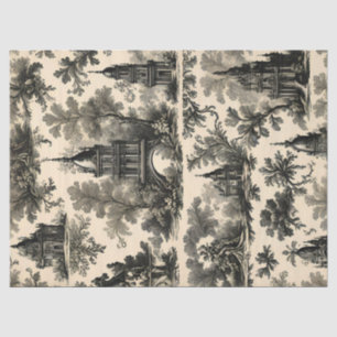Papier de Soie Français - Motif Noir sur Papier de