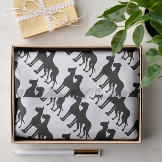 Papier de soie Grands Danois noirs (Cadeau)