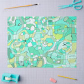 Papier de soie gribouillis vert (Artisanat)