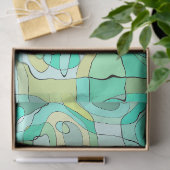 Papier de soie gribouillis vert (Cadeau)