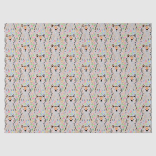 Papier de soie gris pour chat gribouillé (Recto)