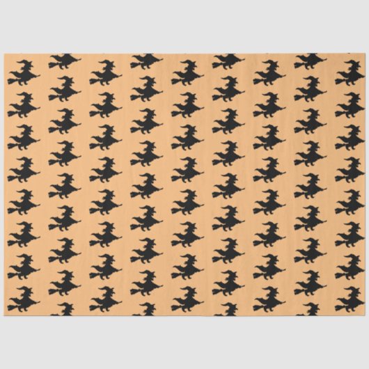 Papier de soie Halloween Sorcière volante (Recto)