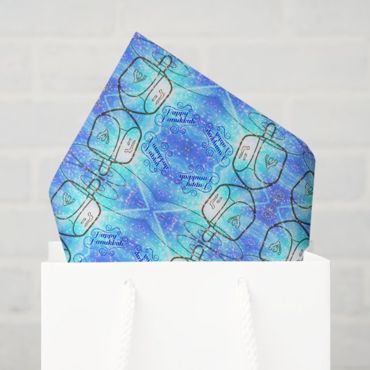 Papier de soie Hanukkah joyeux (Sac cadeau)