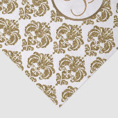 Papier de soie initiale lettre monogramme damassé  (Détail)