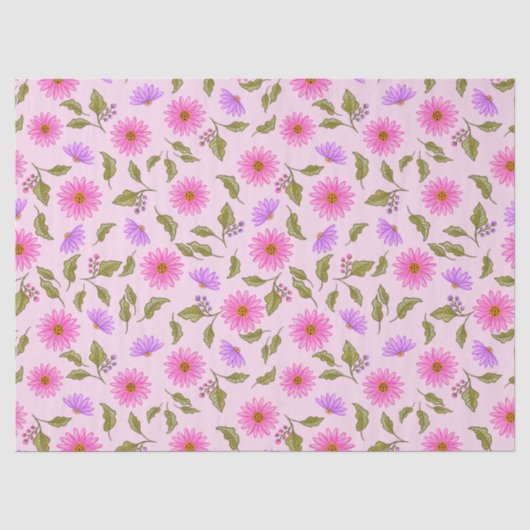 Papier de soie lavande rose Lacy Daisy (Recto)