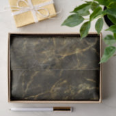 Papier de soie marbré noir profond et or (Cadeau)