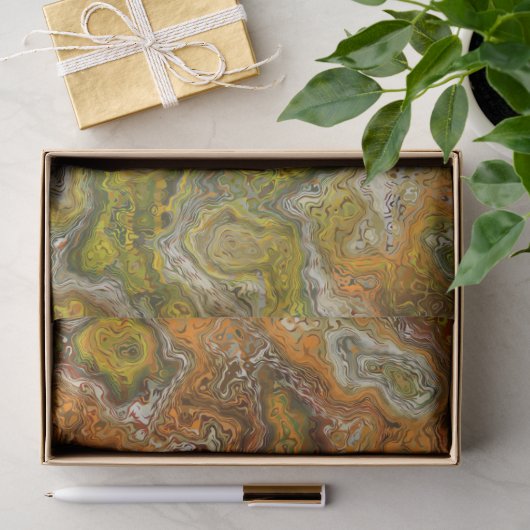 Papier de soie marbré ton terre (Cadeau)