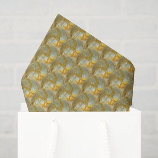Papier de soie - Marbres dorés (Sac cadeau)
