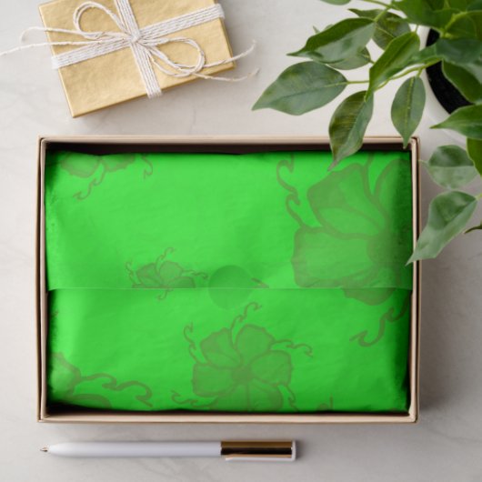 Papier de soie monochrome FTF en vert (Cadeau)