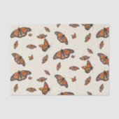 Papier de soie motif papillons orange monarques (Recto)