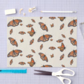 Papier de soie motif papillons orange monarques (Artisanat)
