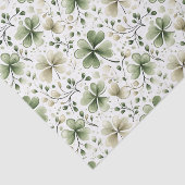 Papier de soie motif trèfle vert clair et crème (Détail)