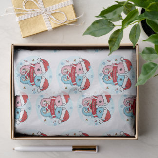 Papier de soie Noël de jolis hippocampes