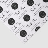 Papier de soie noir et blanc avec logo de remercie (Détail)