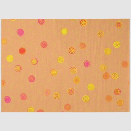 Papier de soie orange à pois frisés (Recto)