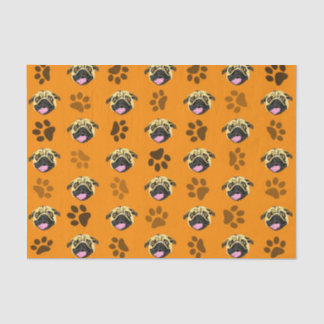 Papier de soie Orange Pugs And Paws