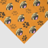 Papier de soie Orange Pugs And Paws (Détail)