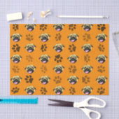 Papier de soie Orange Pugs And Paws (Artisanat)