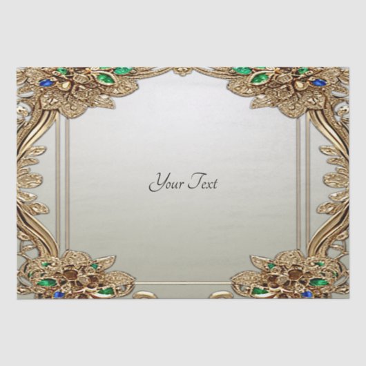 Papier de soie orné doré élégant (Recto)