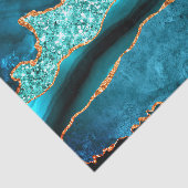 Papier de soie paillettes or bleu sarcelle (Détail)
