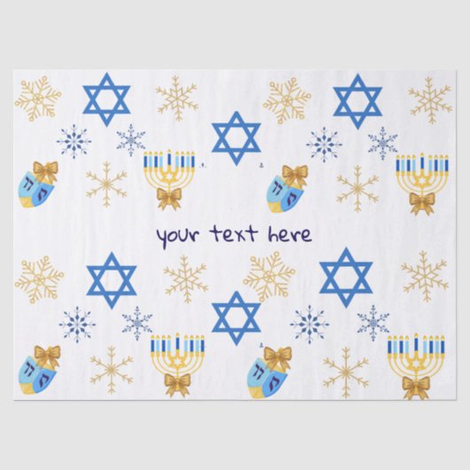Papier de soie personnalisable d'hiver Hanukkah (Recto)