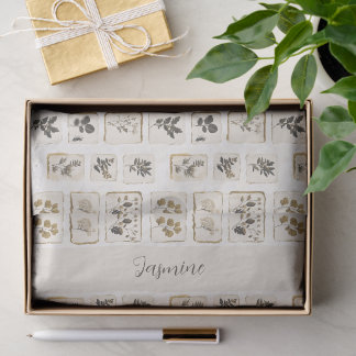 Papier de soie personnalisé avec herbes botaniques