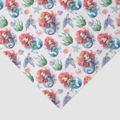 Papier de soie pour anniversaire Sirène Rouge en b (Détail)