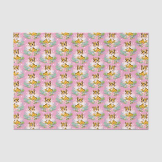 Papier de soie pour chatons orange tabby joueurs (Recto)