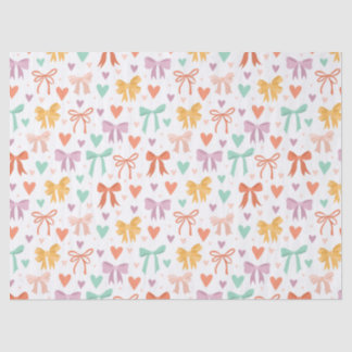 Papier de soie pour emballage cadeau à nœuds et cœ