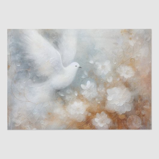 Papier de soie pour emballage, Colombe de mariage (Recto)