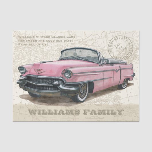 Papier de soie pour voiture décapotable classique (Recto)