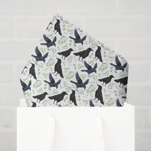 Papier de soie Raven blanc (Sac cadeau)