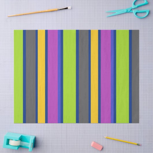 Papier de soie rayé coloré (Artisanat)