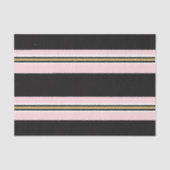 Papier de soie rose et blanc rayure noire or (Recto)