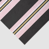 Papier de soie rose et blanc rayure noire or (Détail)