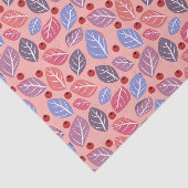 Papier de soie rose feuilles de printemps (Détail)