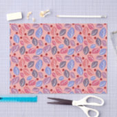 Papier de soie rose feuilles de printemps (Artisanat)