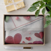 Papier de soie Roses et Cœurs de la Saint-Valentin (Cadeau)