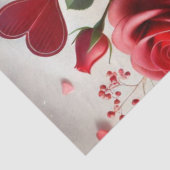 Papier de soie Roses et Cœurs de la Saint-Valentin (Détail)