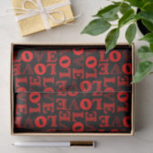 Papier de soie rouge et noir LOVE (Cadeau)