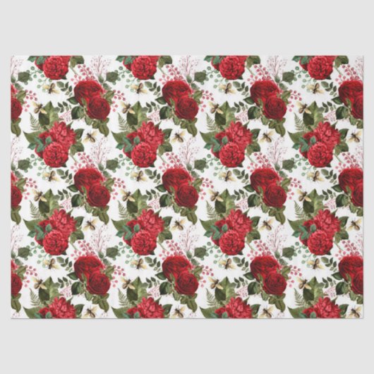 Papier de soie série Red Rose Bee Design 15 (Recto)
