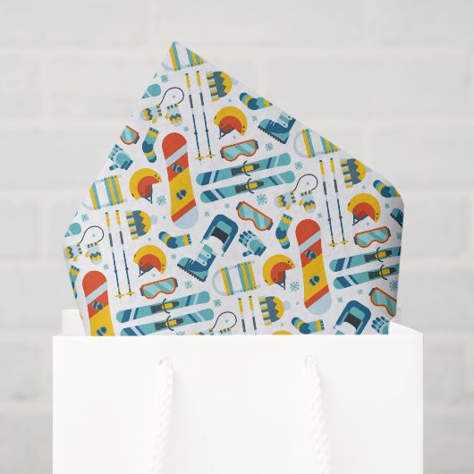 Papier de soie Ski, découpage Snowboard (Sac cadeau)