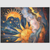 Papier de soie Soleil, Lune et Étoiles (Recto)