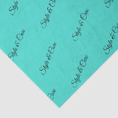 Papier de soie turquoise avec impression de motif (Détail)