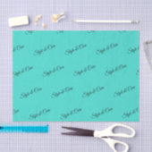 Papier de soie turquoise avec impression de motif (Artisanat)