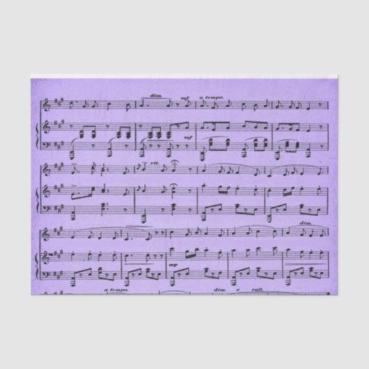 Papier de soie violet pour partition de musique (Recto)